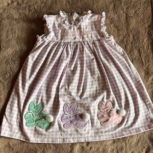 Cecil and Lou Girls Purple Gingham Bunny Easter Dress Lacey Grace 4T